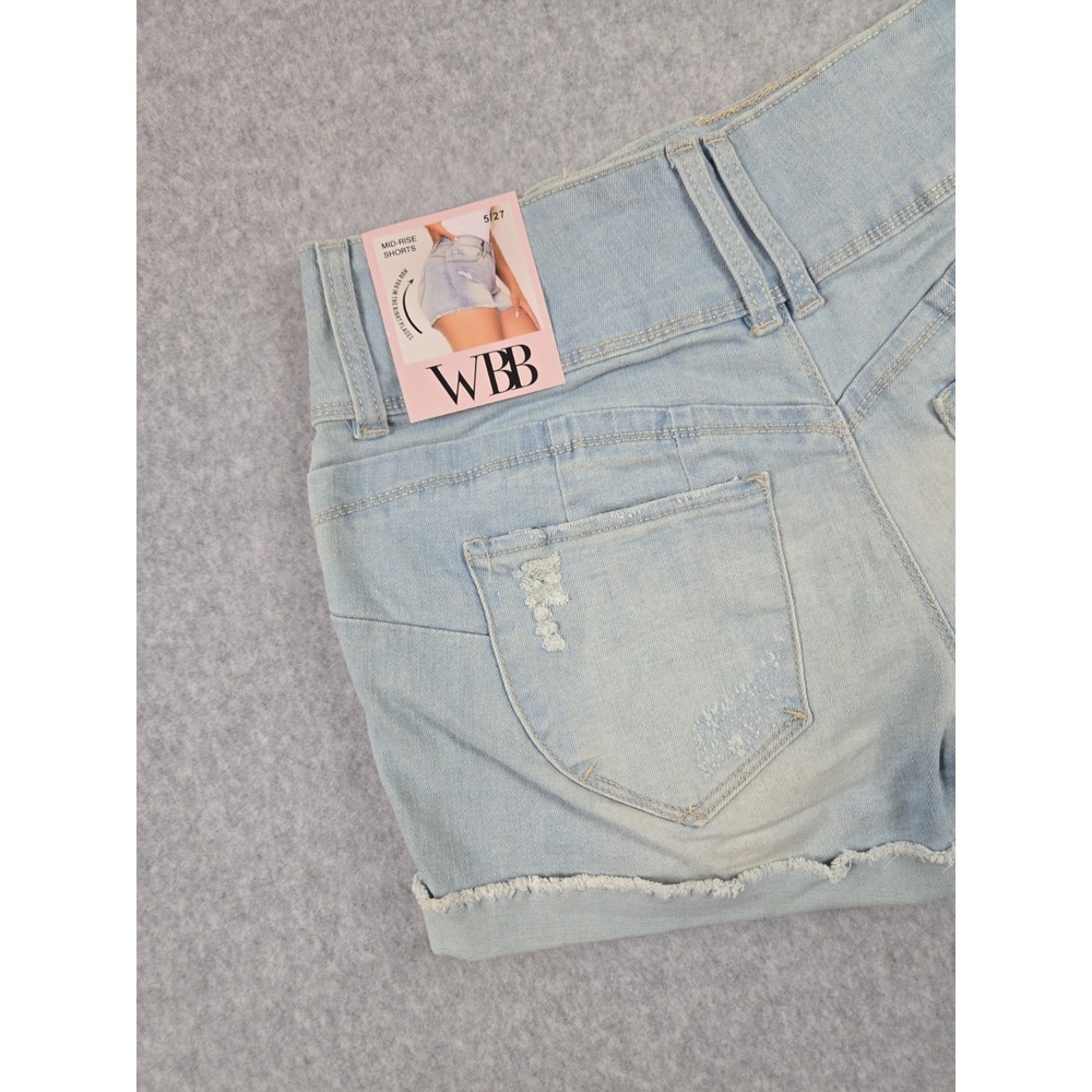 YMI Wanna Betta Butt Womens Size 5 Denim Jean Shorts Distressed Stretch NWT - Picture 4 of 7